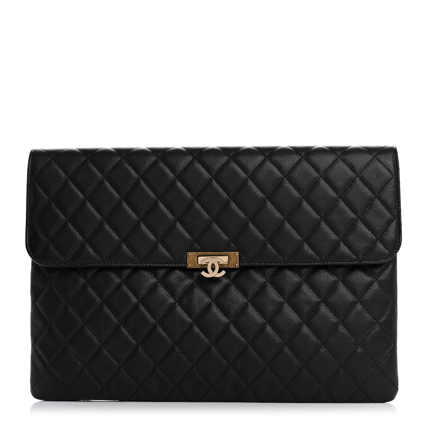 Chanel Caviar Quilted Large Golden Class Pouch Black 1 of 8