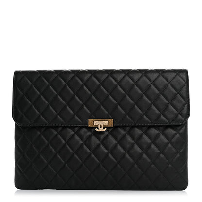 Chanel Caviar Quilted Large Golden Class Pouch Black 1 of 8