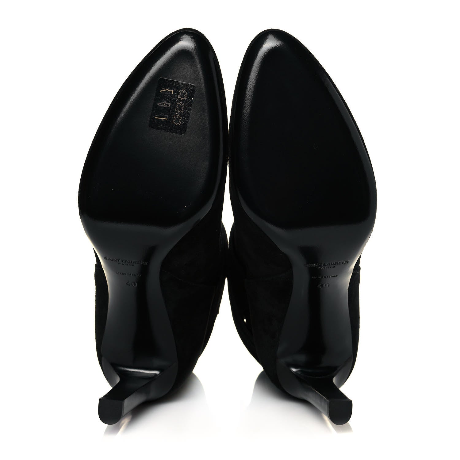 Saint Laurent Suede Mica Buckle Western Ankle Booties 40 Black 5 of 8