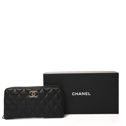 Chanel Caviar Quilted Perforated CC Long Zipped Wallet Black 9 of 9
