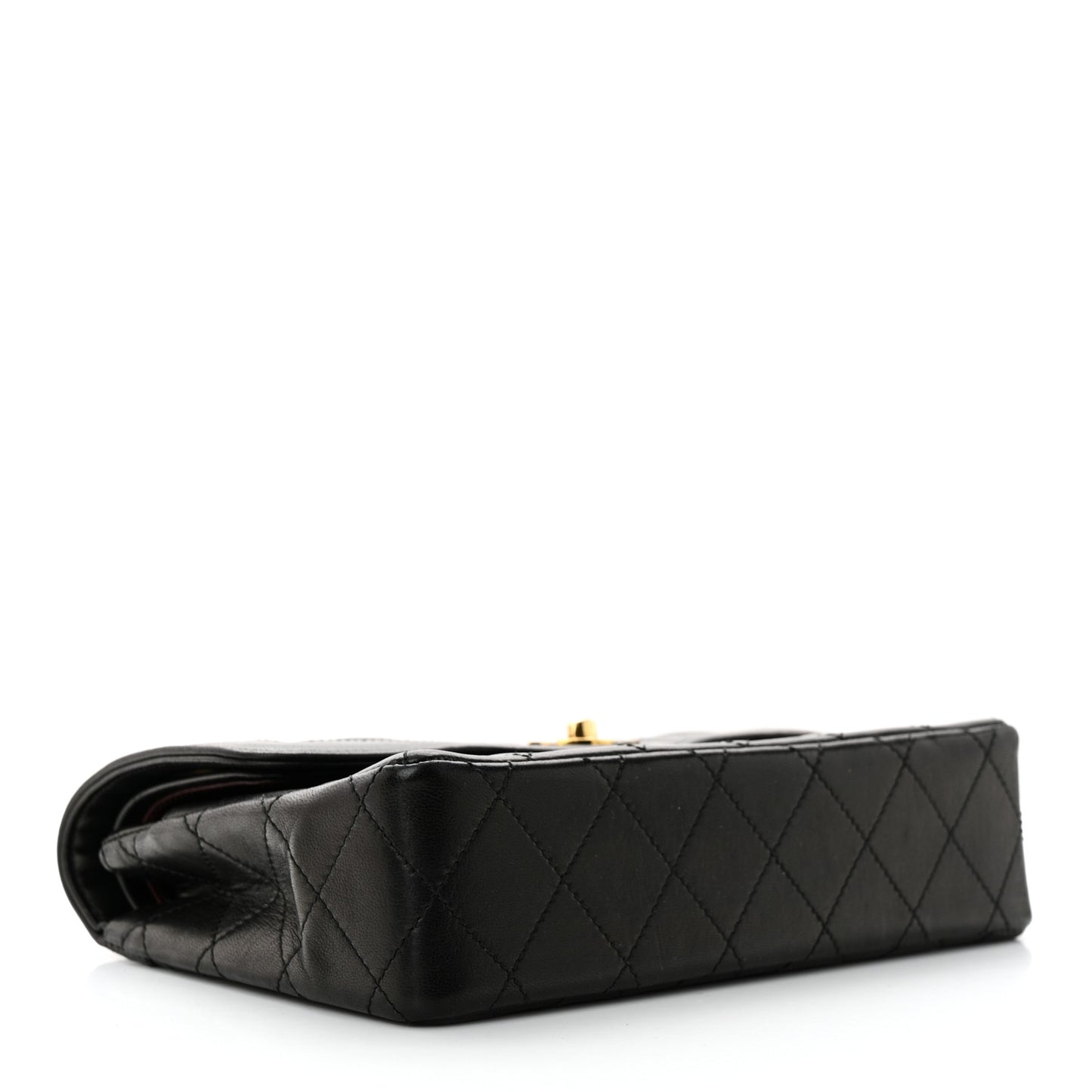 Lambskin Quilted Small Double Flap Bag Black