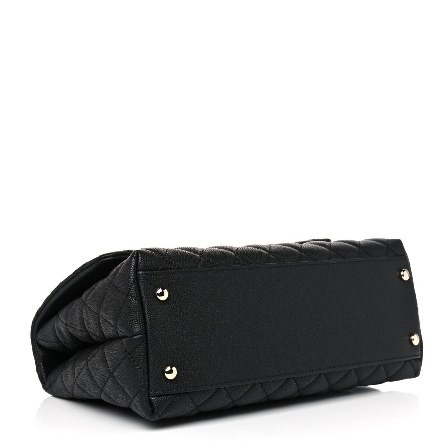 Caviar Quilted Small Coco Handle Flap Black