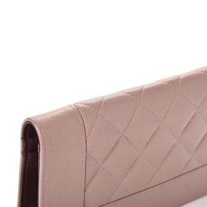 Chanel Sheepskin Quilted Mademoiselle Vintage Yen Wallet Pink 10 of 13