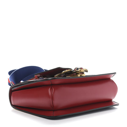 Gucci Calfskin Sylvie Web Queen Margaret Shoulder Bag Blue Agata Hibiscus Red Mystic White 4 of 14