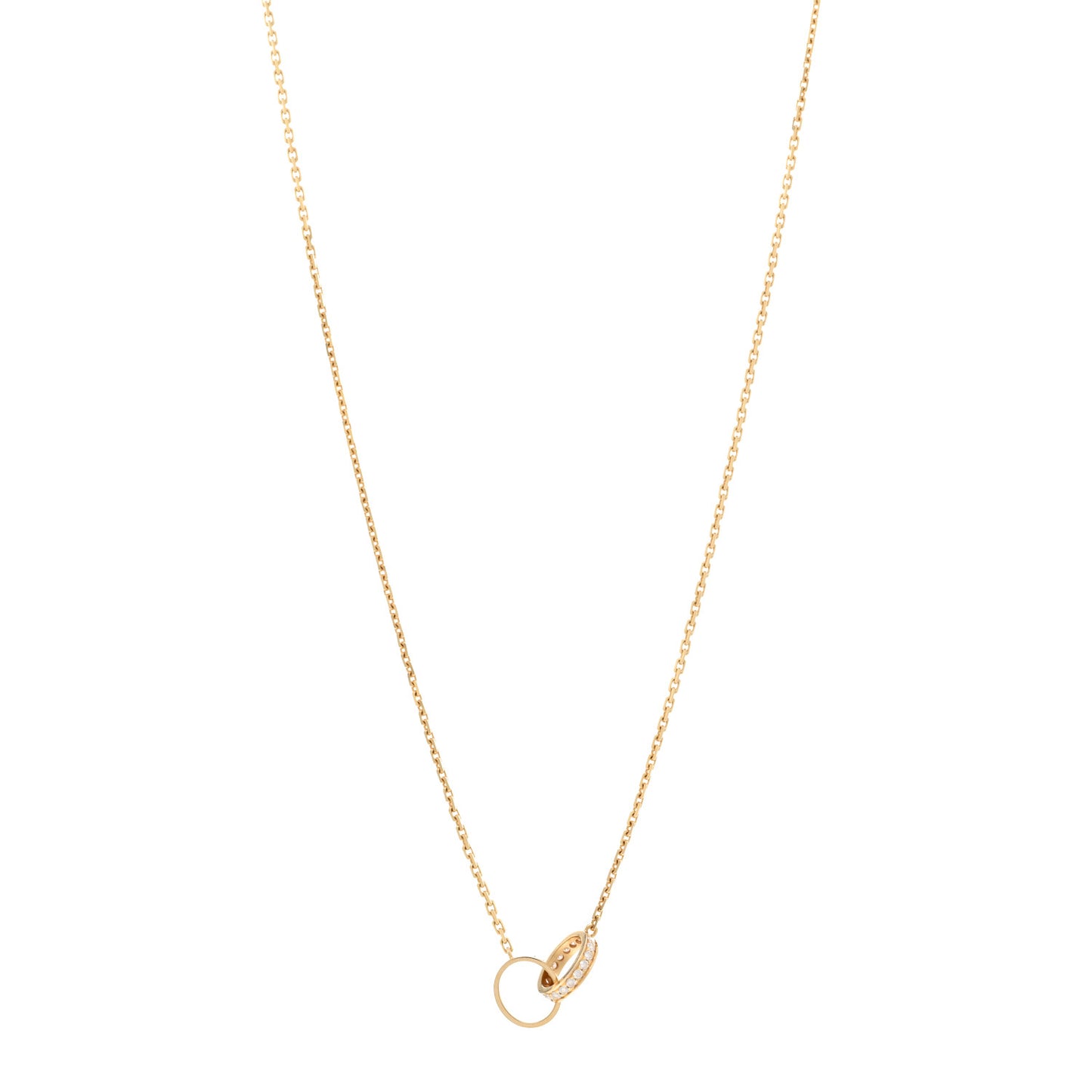 18K Yellow Gold Diamond Interlocking LOVE Necklace