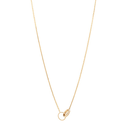 Cartier 18K Yellow Gold Diamond Interlocking LOVE Necklace 1 of 4