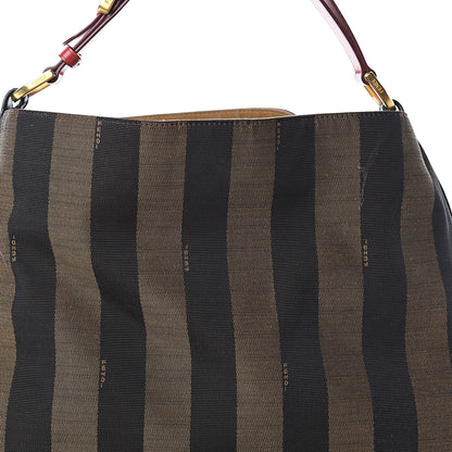 Fendi Pequin Cuoio Vegetale Large Hobo Tobacco Rosso Black 6 of 8