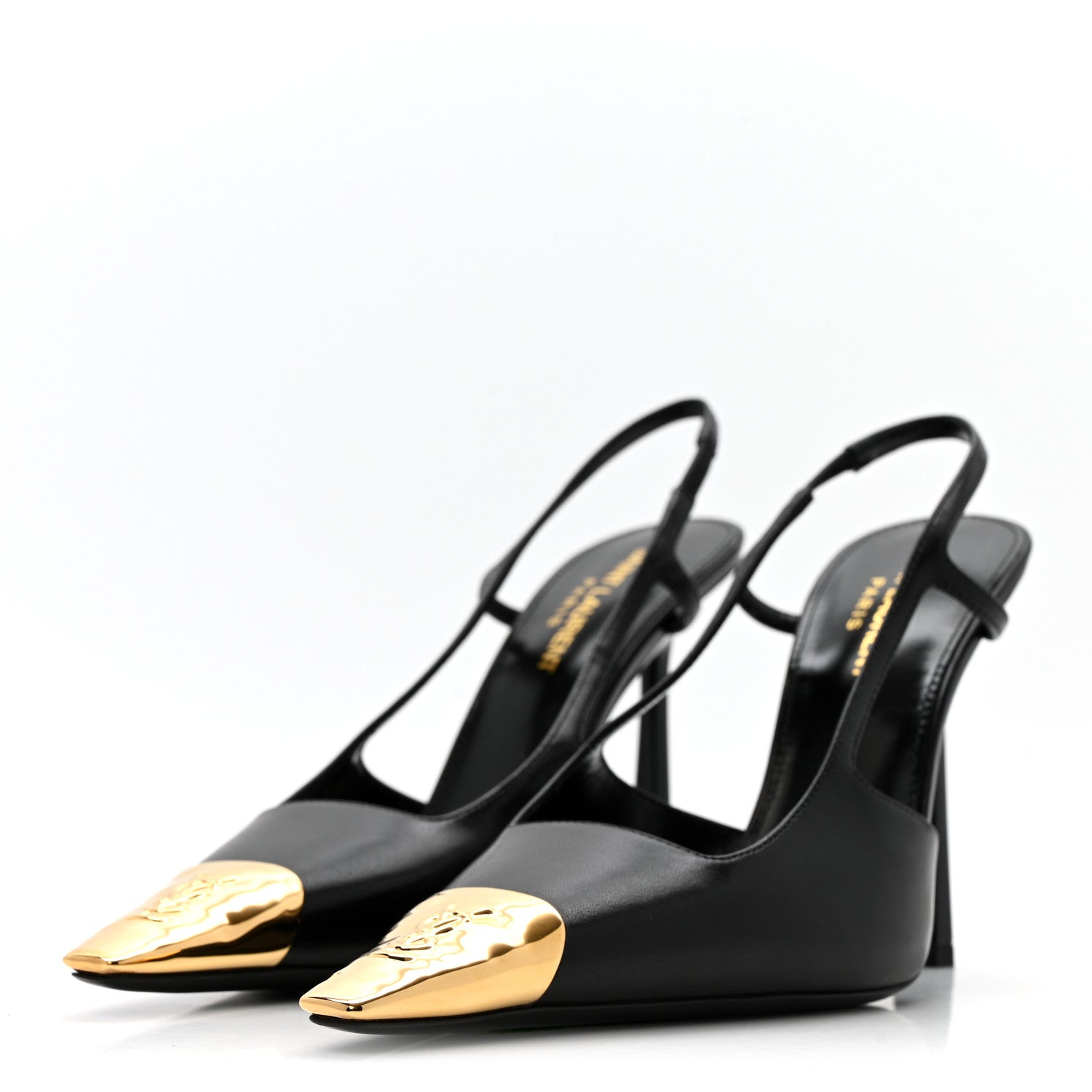 Saint Laurent Smooth Calfskin Jeanne 110 Slingback Pumps 37.5 Black 4 of 11