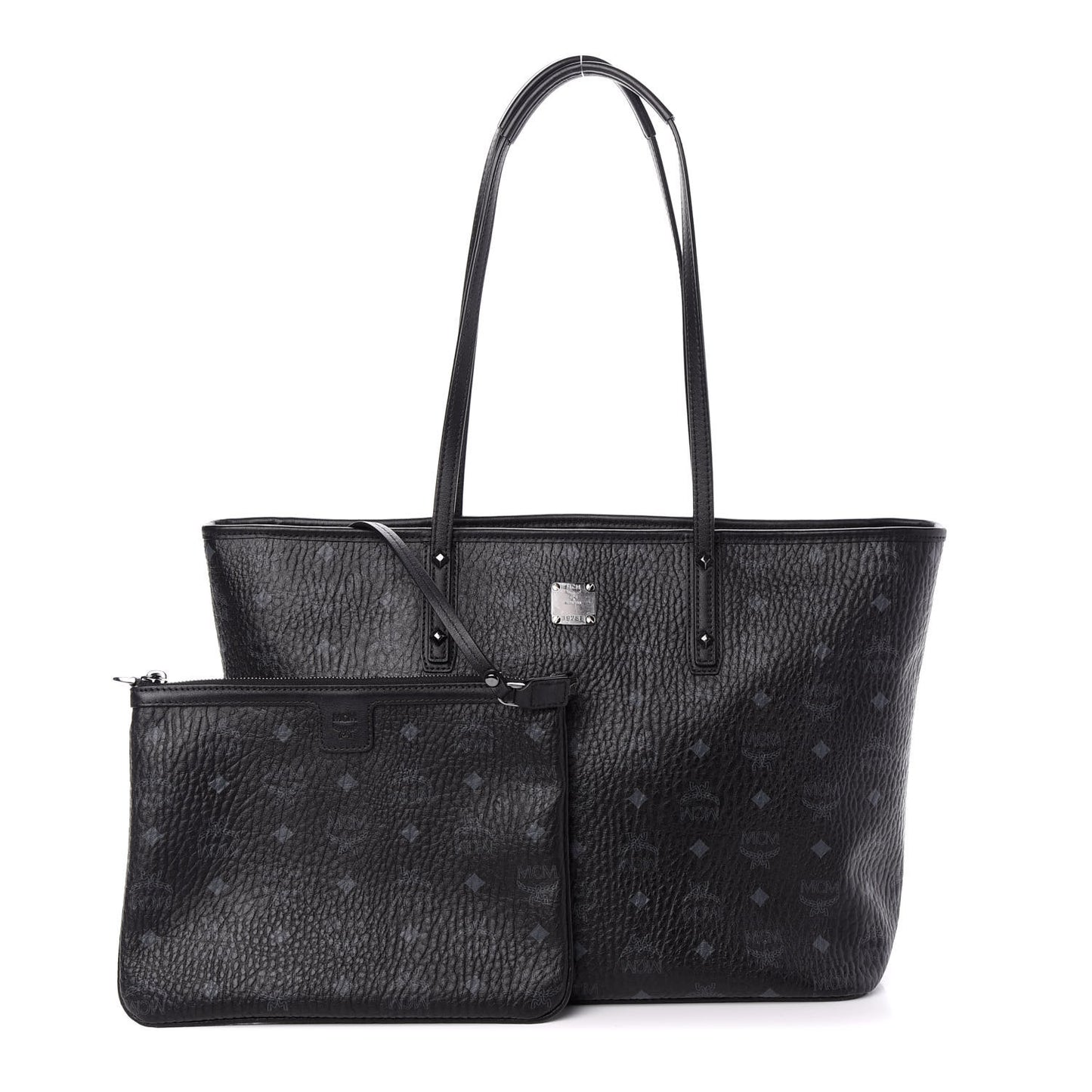 Visetos Medium Anya Zip Top Shopper Tote Black
