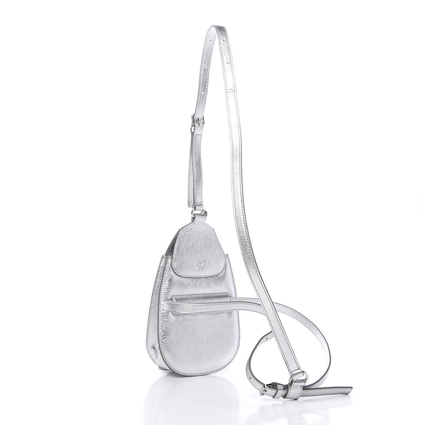 Metallic Calfskin Milano Belt Bag Silver