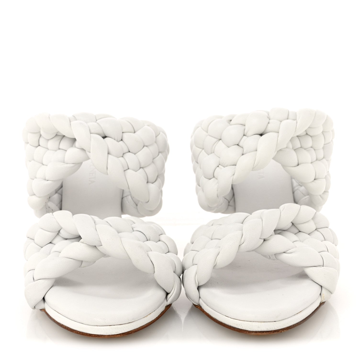 Bottega Veneta Nappa Twisted Padded Intrecciato Curve Slide Sandals 36 Optic White 3 of 12