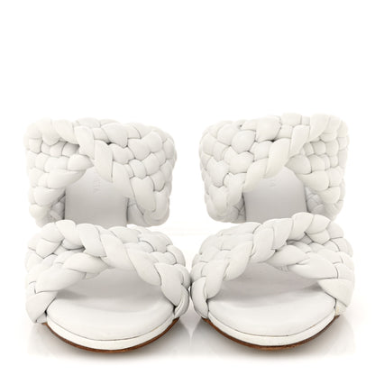 Bottega Veneta Nappa Twisted Padded Intrecciato Curve Slide Sandals 36 Optic White 3 of 12