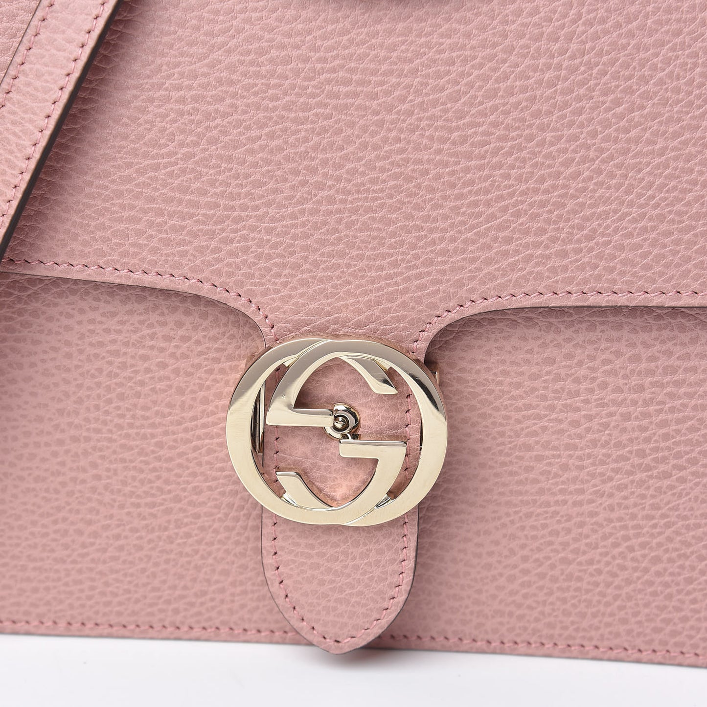 Dollar Calfskin Interlocking G Shoulder Bag Soft Pink