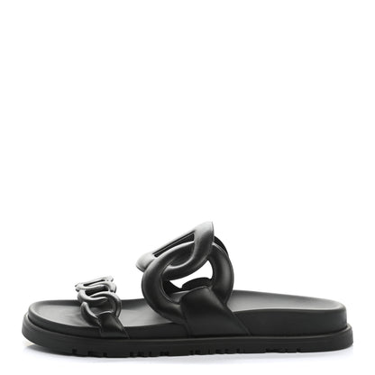 Hermes Nappa Extra Sandals 36 Black 1 of 10