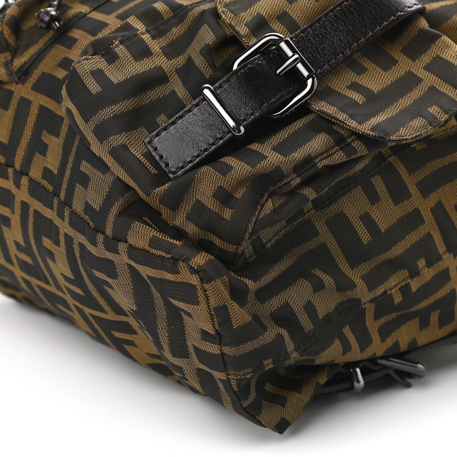 Fendi Zucca Drawstring Flap Backpack Tobacco 9 of 9