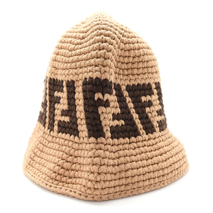 Fendi Cotton FF Woven Bucket Hat S/M Naturale Black 6 of 7
