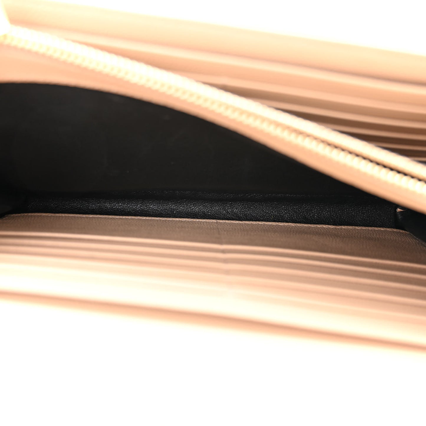 Grain De Poudre Matelasse Chevron Monogram Chain Wallet Dark Beige