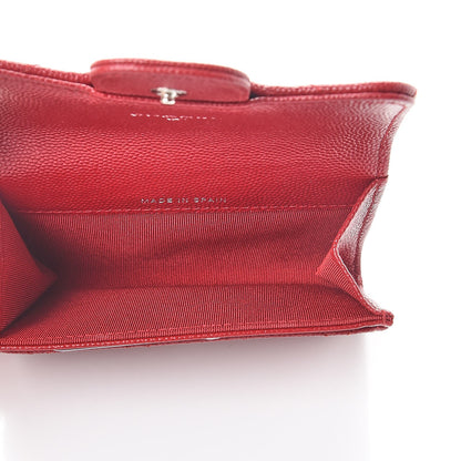 Chanel Caviar Quilted Flap Card Holder Dark Red 5 of 8
