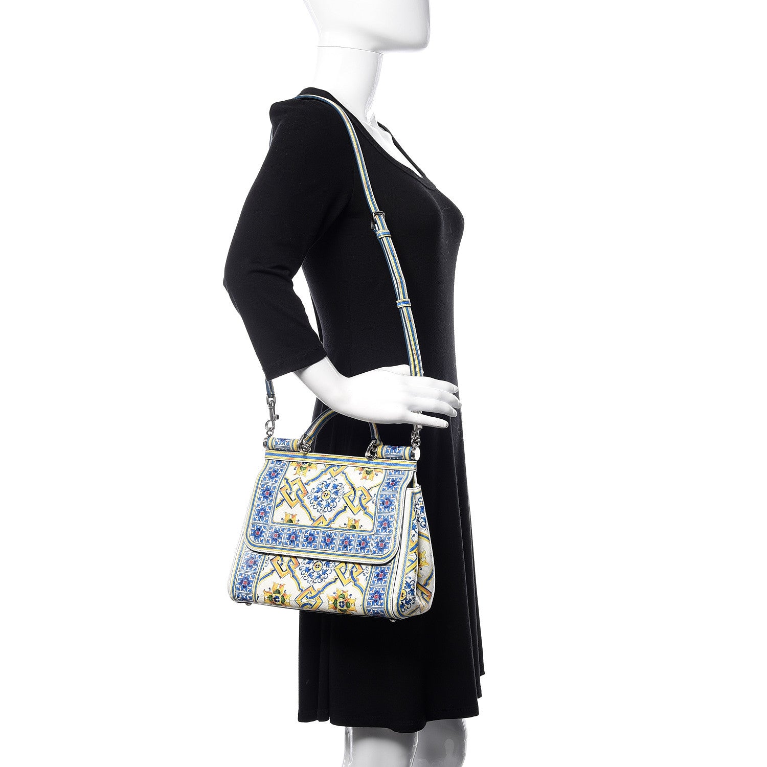 Dolce & Gabbana Dauphine Majolica Print Medium Miss Sicily Satchel Multicolor 2 of 10