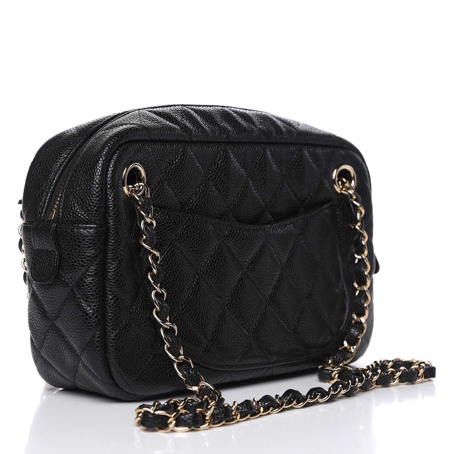Caviar Quilted Camera Case Black