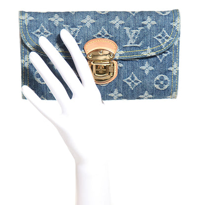 Louis Vuitton Denim Amelia Wallet Blue 2 of 7