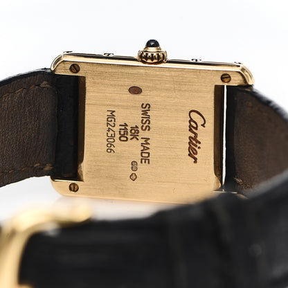 Cartier 18K Yellow Gold Alligator 20mm Tank Louis Quartz Watch 6 of 9