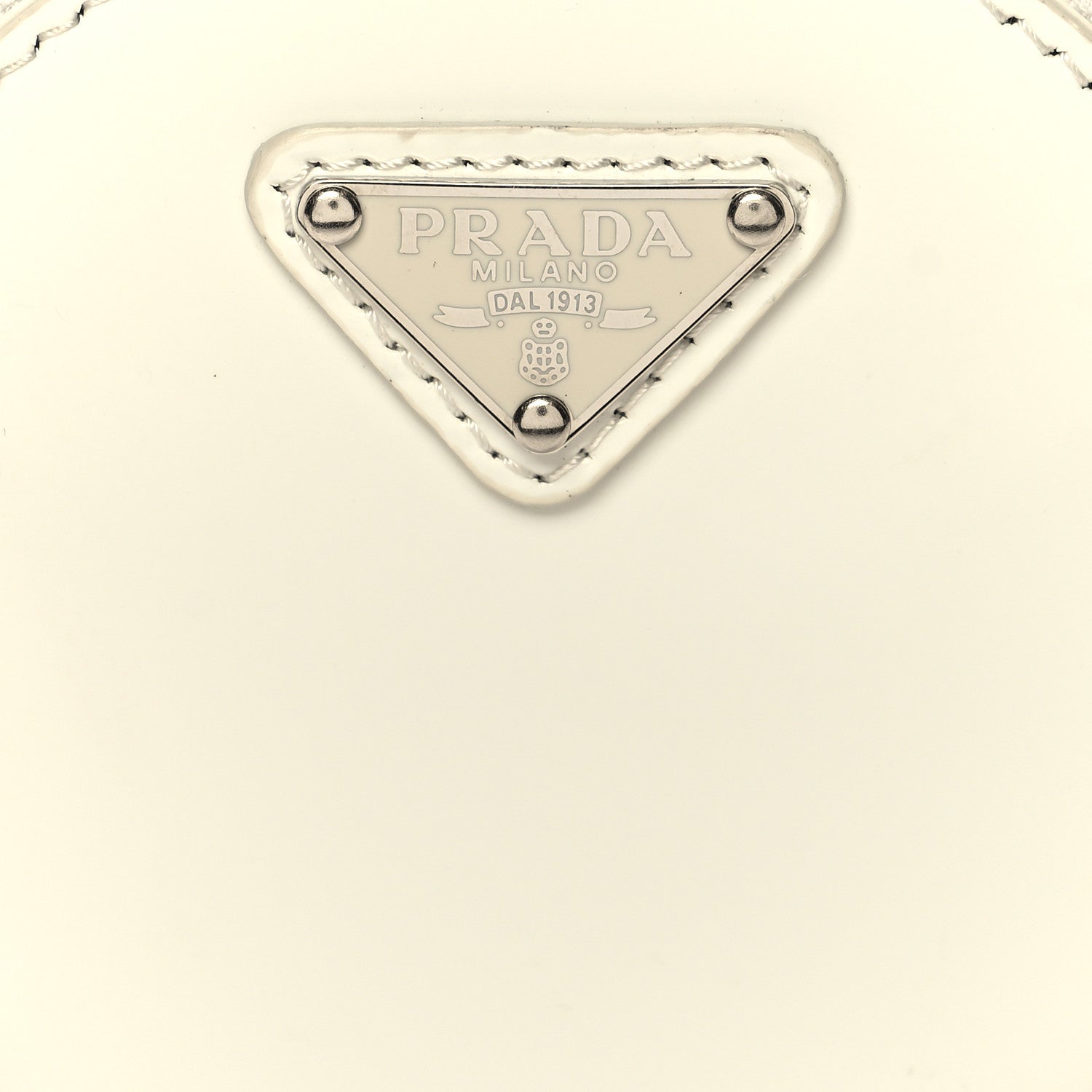 Prada Spazzolato Round Coin Pouch Bag Charm White 7 of 10