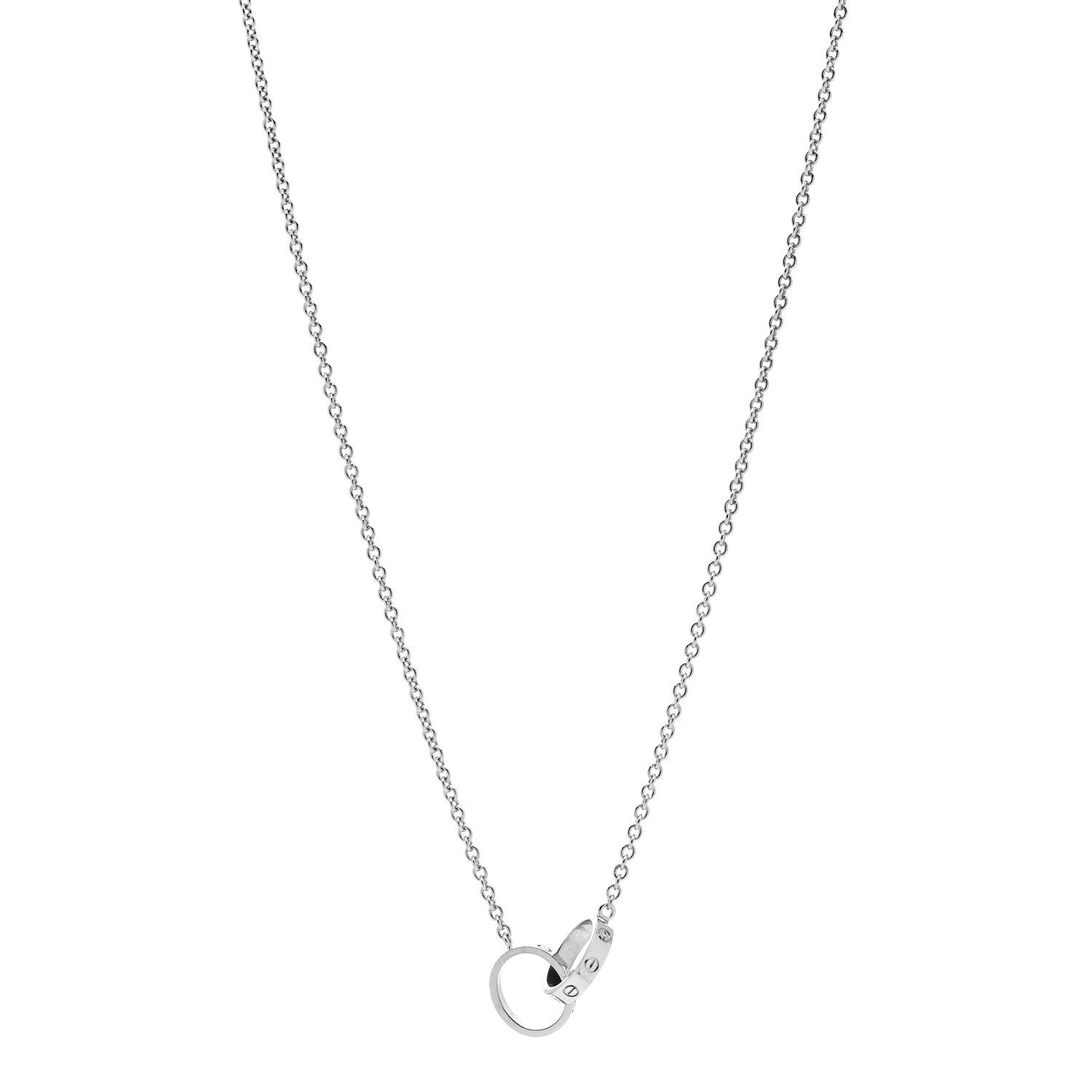 Cartier 18K White Gold Interlocking LOVE Necklace 1 of 5