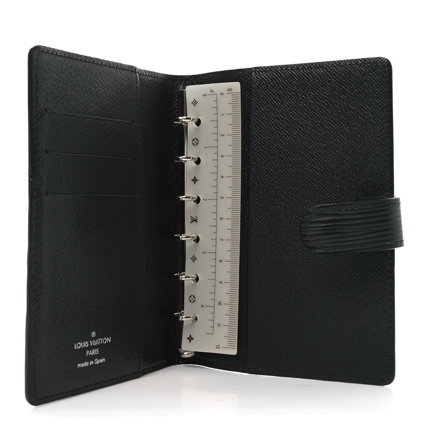 Louis Vuitton Epi Small Ring Agenda Cover Black 5 of 7