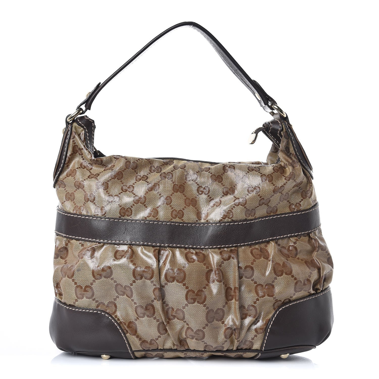 Gucci Crystal Monogram Mix Hobo Dark Brown 1 of 10