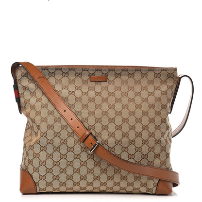 Gucci Monogram Large Flat Messenger Bag Brown 1 of 13