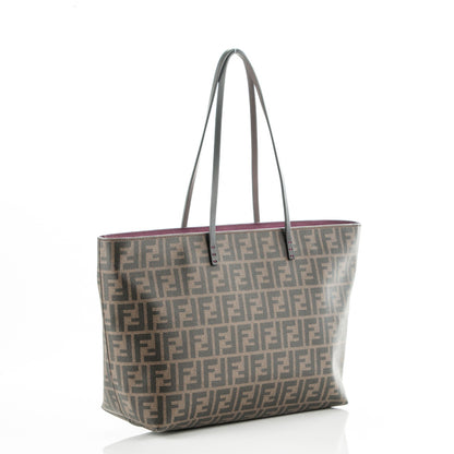Fendi Zucca Spalmati Medium Roll Tote Tobacco Fuxia 3 of 8