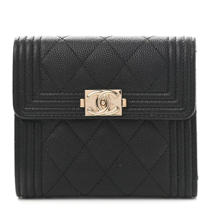 Chanel Caviar Quilted Compact Boy Wallet Black 1 of 8