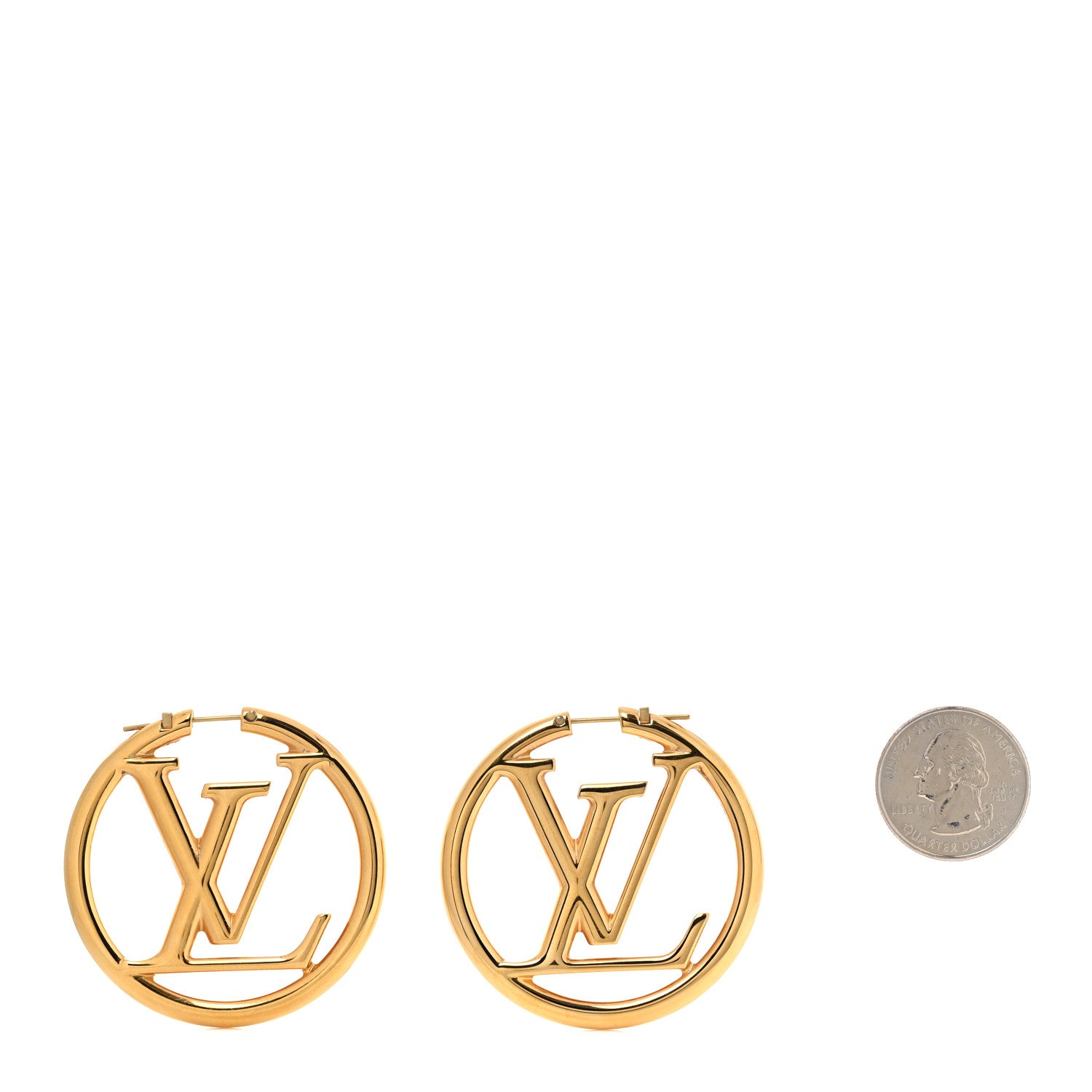 Louis Vuitton Metal Louise Hoop Earrings Gold 2 of 5