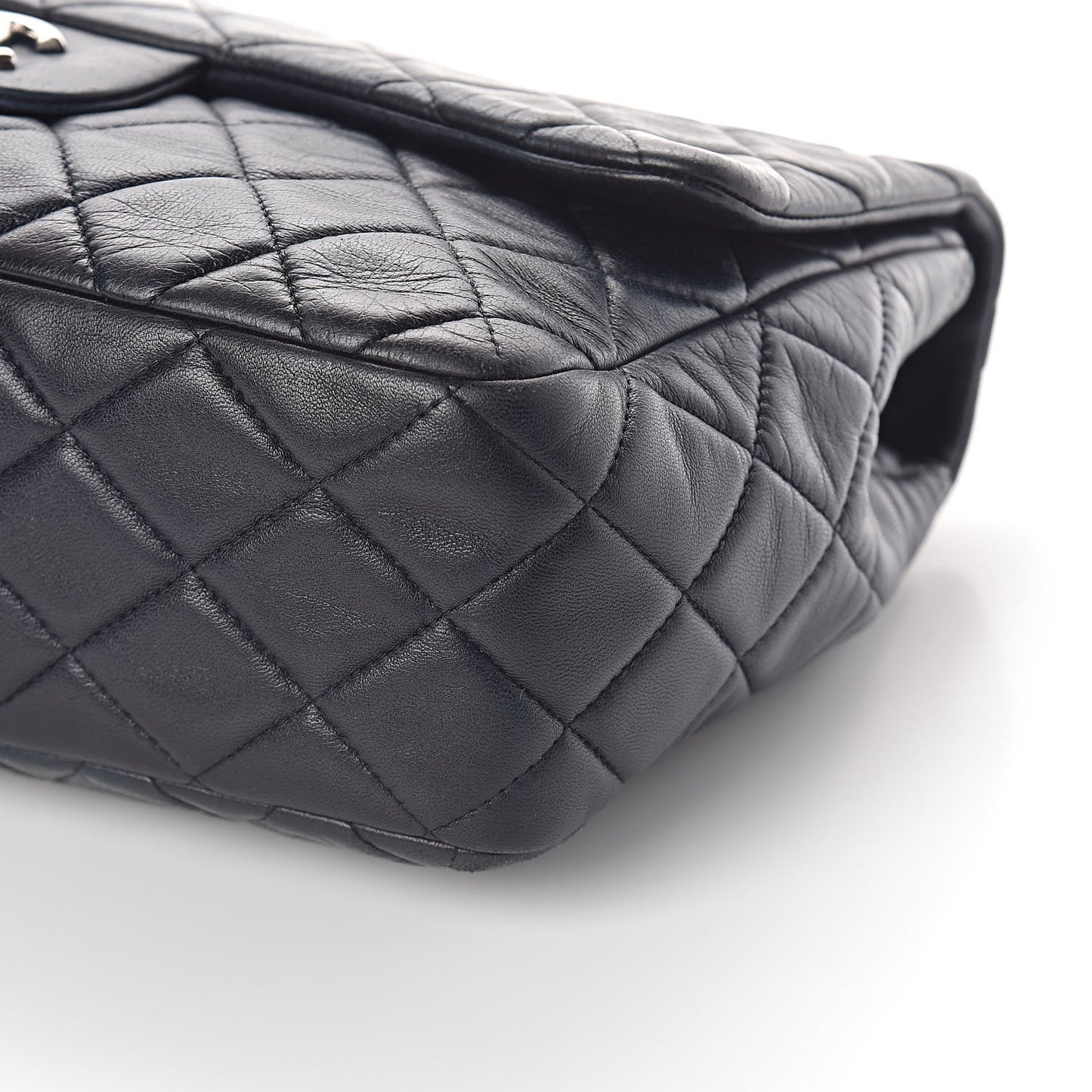 Lambskin Quilted Jumbo Single Flap Blue