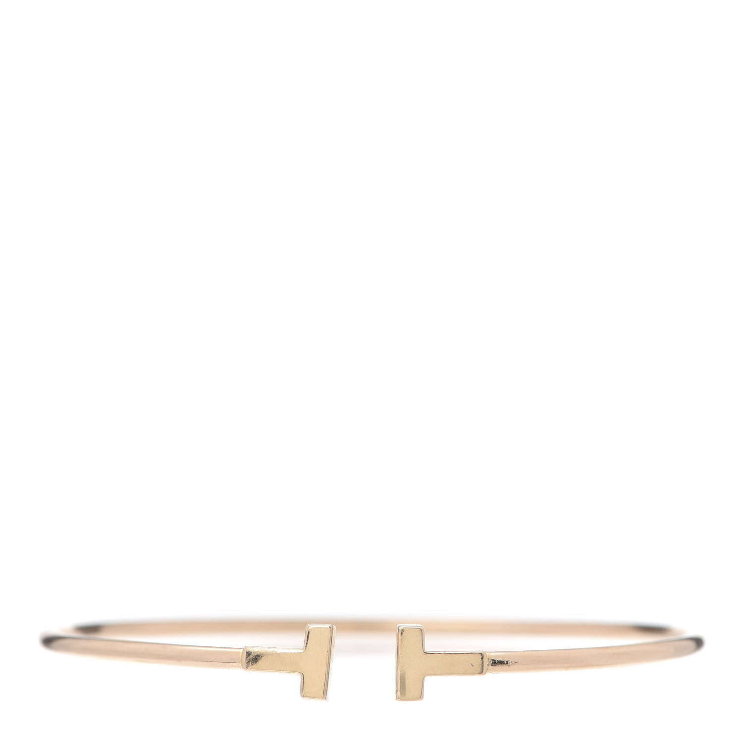 Tiffany 18K Rose Gold Narrow T Wire Bracelet 1 of 6