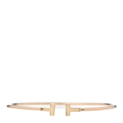 Tiffany 18K Rose Gold Narrow T Wire Bracelet 1 of 6