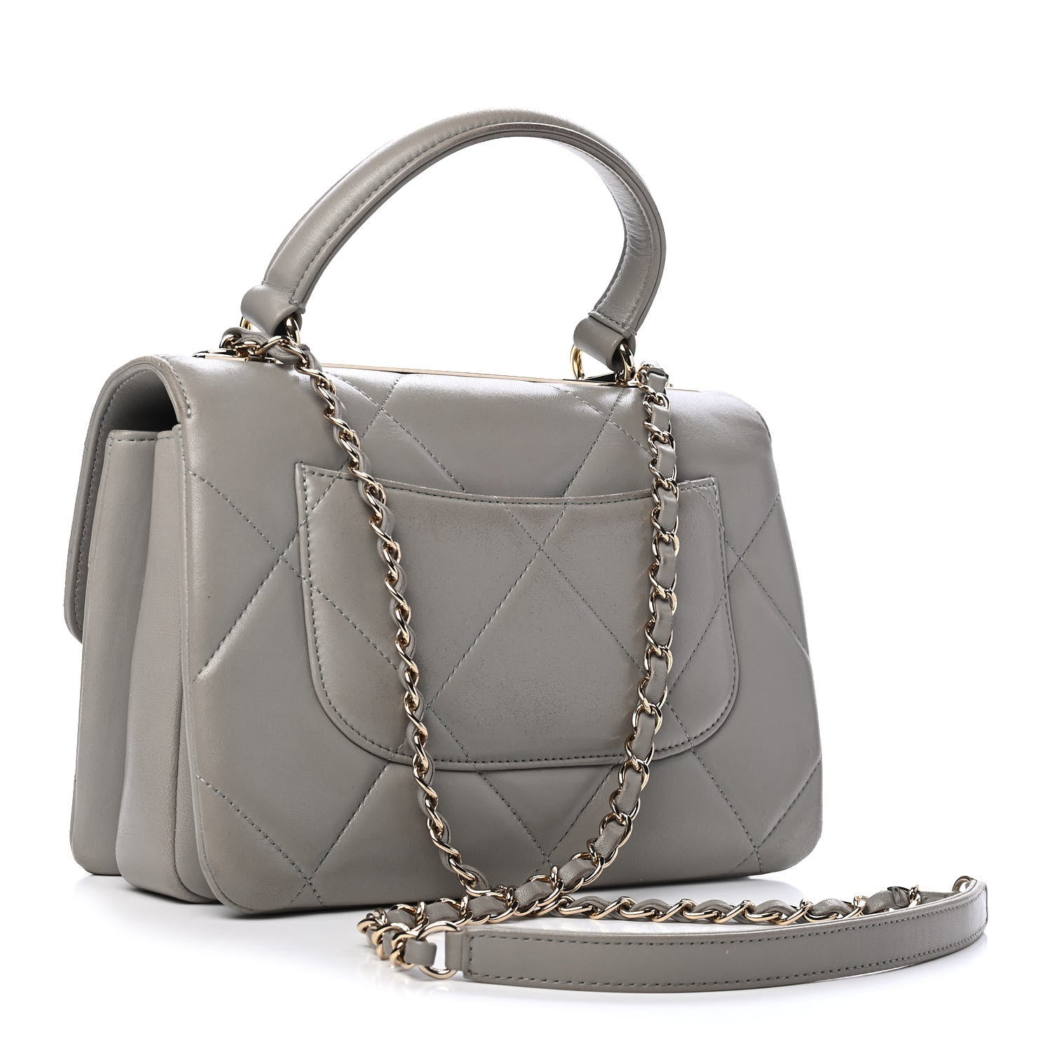 Chanel Lambskin Quilted Small Trendy CC Top Handle Flap Grey 2 of 6