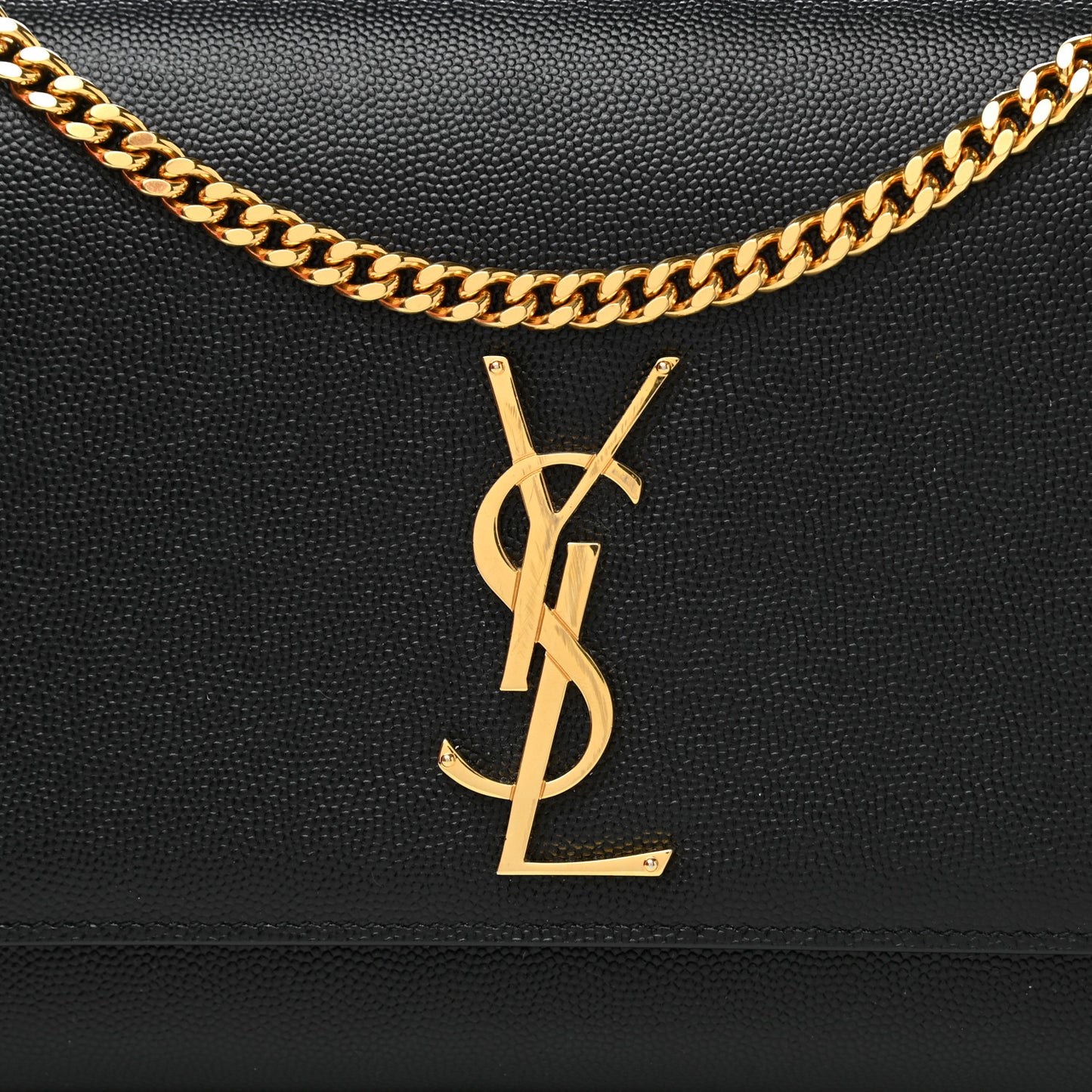 Grain De Poudre Medium Classic Monogram Kate Satchel Black