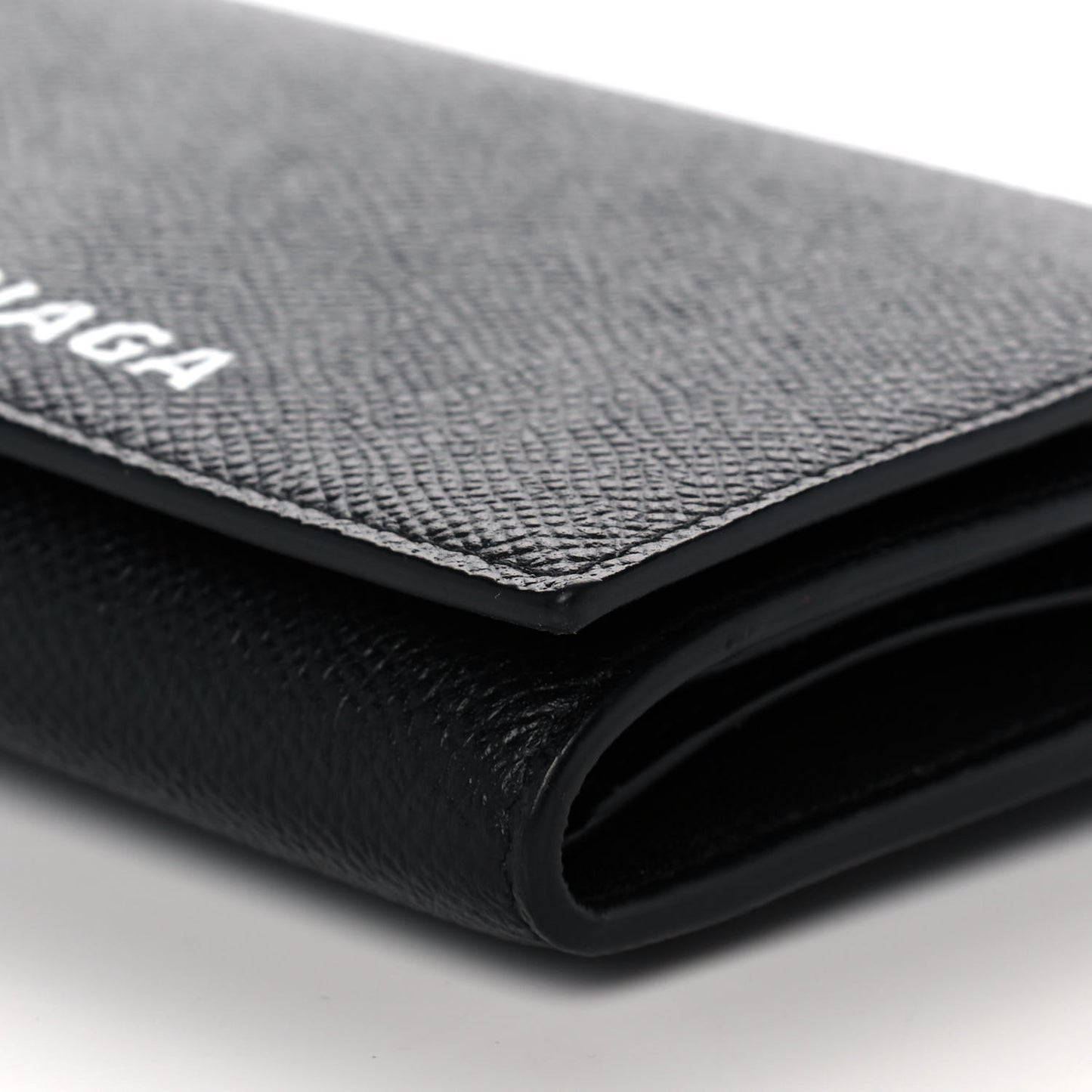 Grained Calfskin Ville Wallet on Chain Black