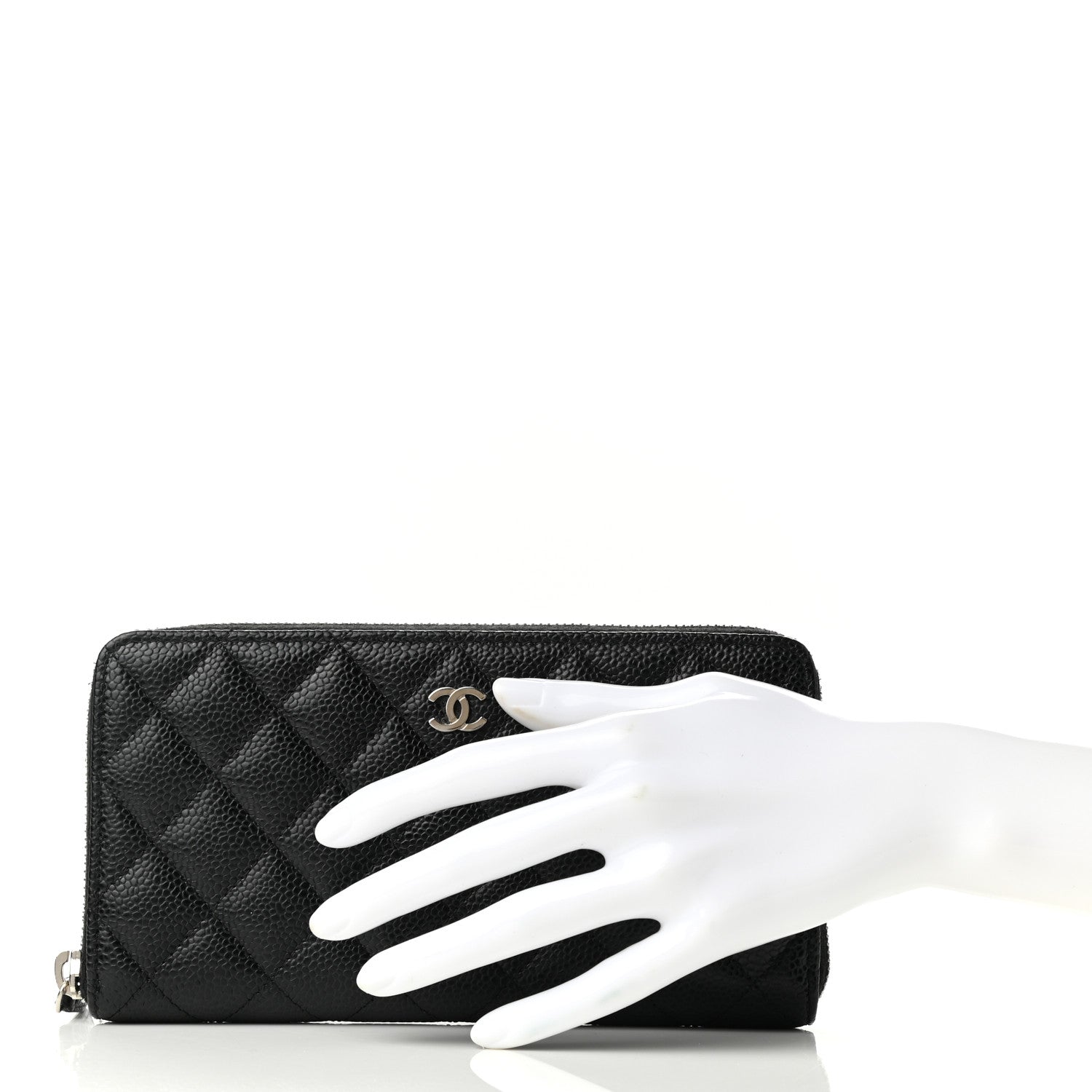 Chanel Caviar Quilted Large Gusset Zip Around Wallet Black 2 of 9