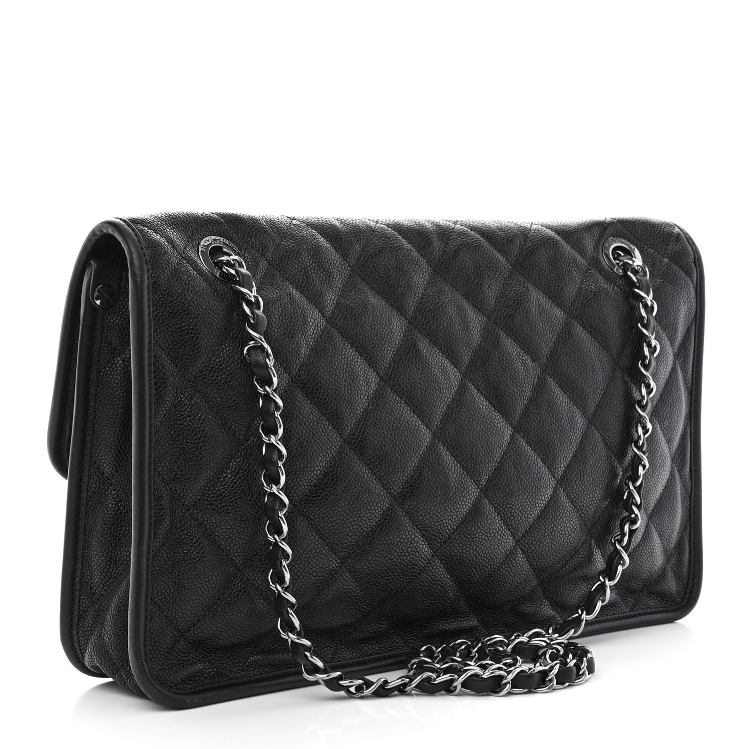 Chanel Caviar Quilted Large French Riviera Flap Black 3 of 10