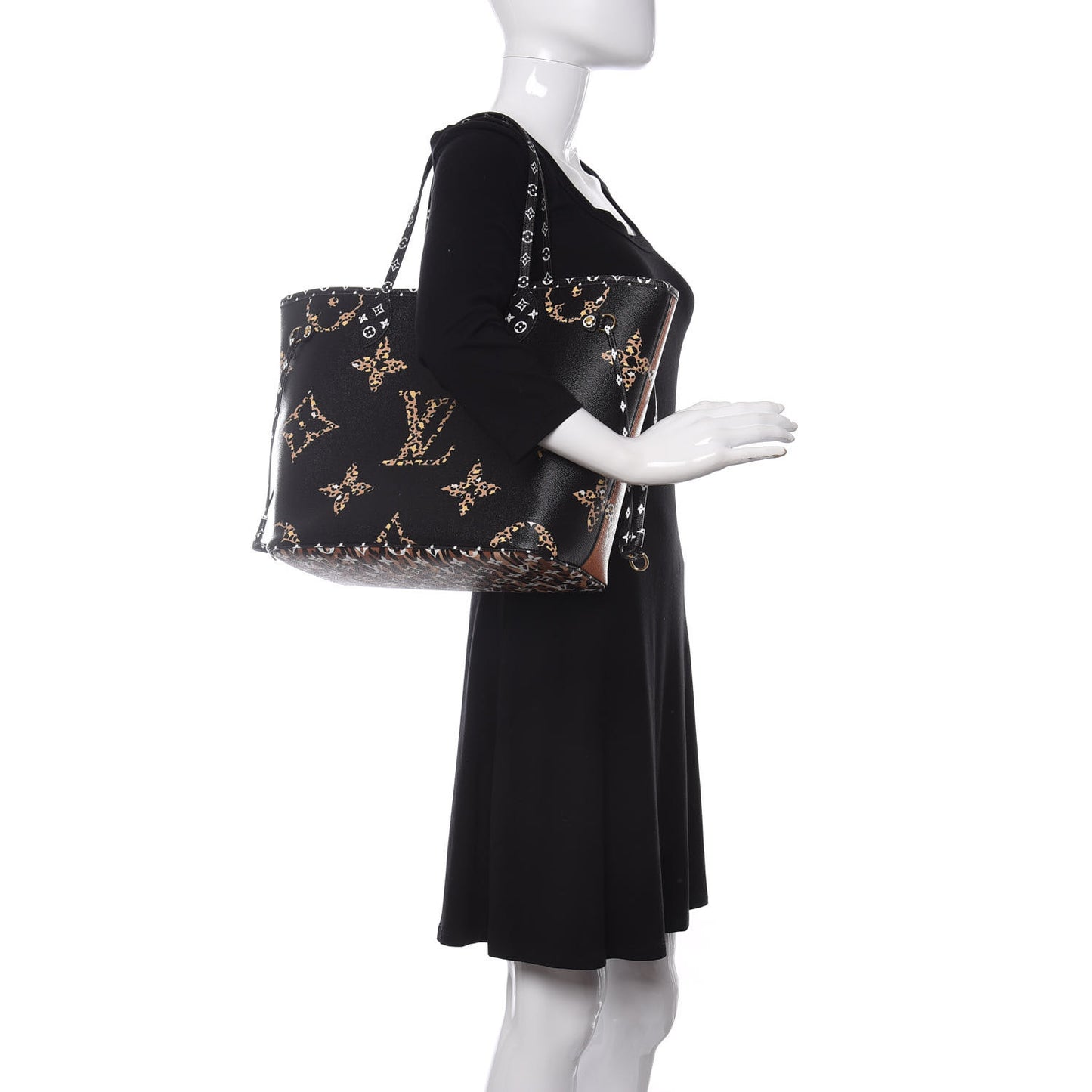 Monogram Giant Jungle Neverfull MM Black