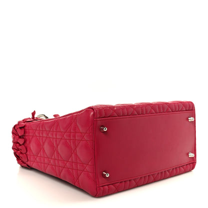 Christian Dior Lambskin Cannage Bow Medium Lady Dior Fuchsia 4 of 10