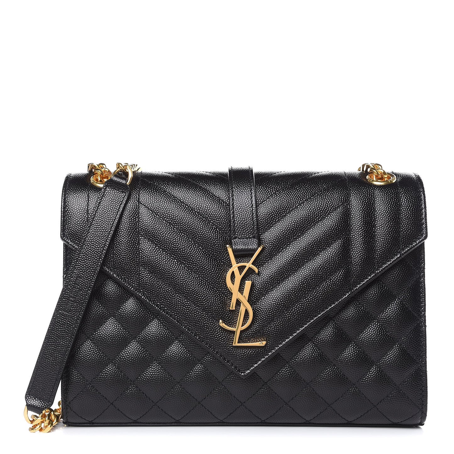 Grain De Poudre Textured Mixed Matelasse Triquilt Medium Monogram Satchel Black