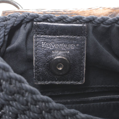 Saint Laurent Woven Straw Mombasa Black 6 of 8