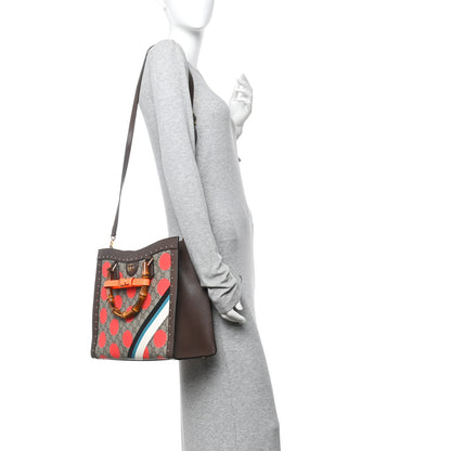 Gucci GG Supreme Monogram Equestrian Medium Diana Tote Bag Beige Multicolor New Acero 2 of 10