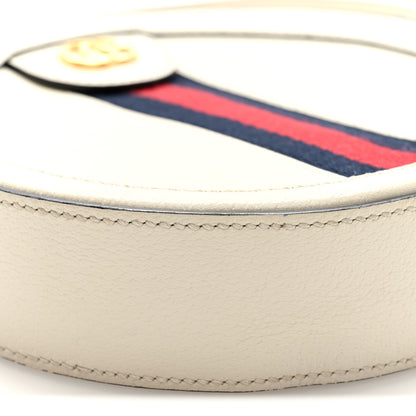 Gucci Textured Calfskin Web Mini Ophidia Round Shoulder Bag Mystic White 9 of 10
