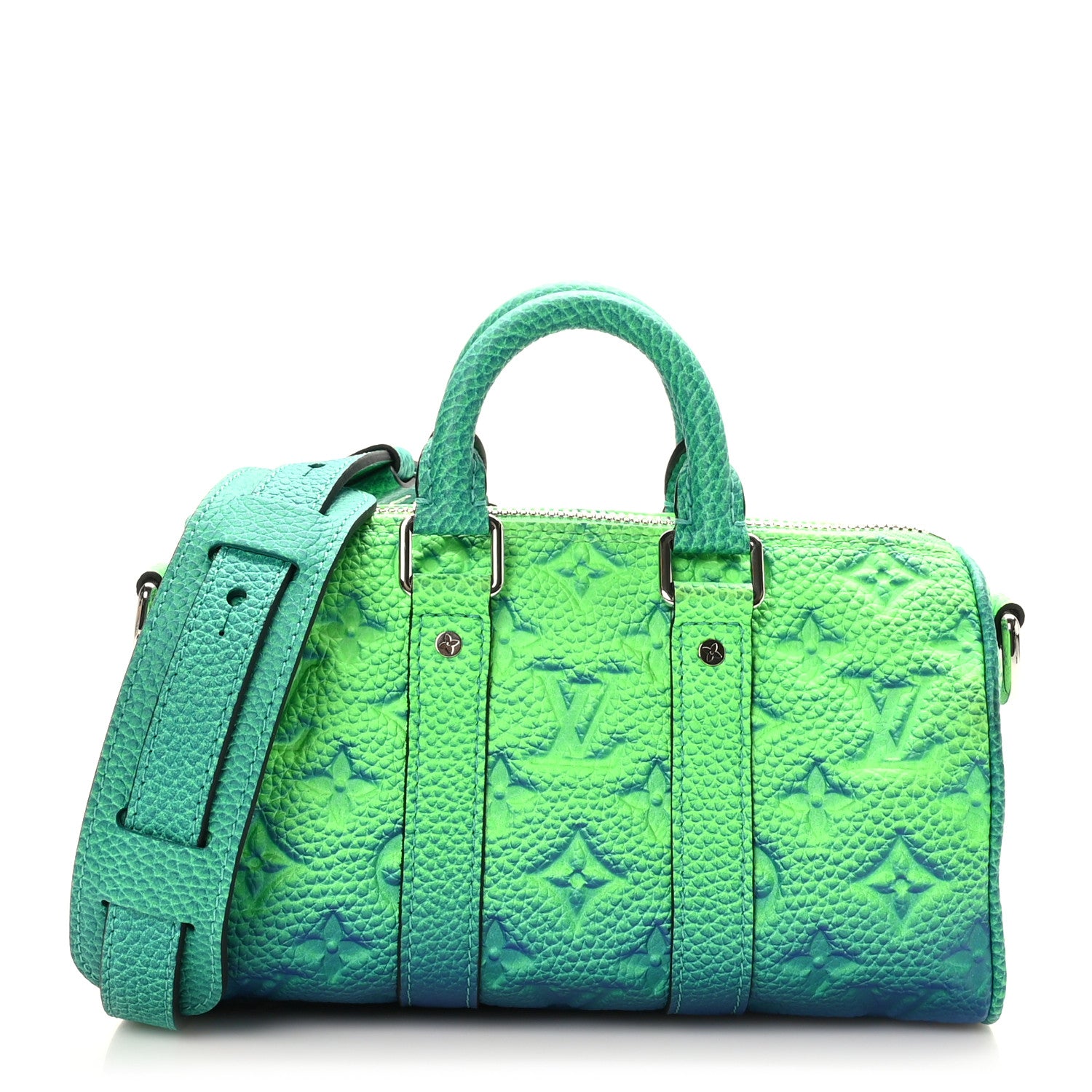 Louis Vuitton Taurillon Illusion Keepall XS Bleu Vert 1 of 8