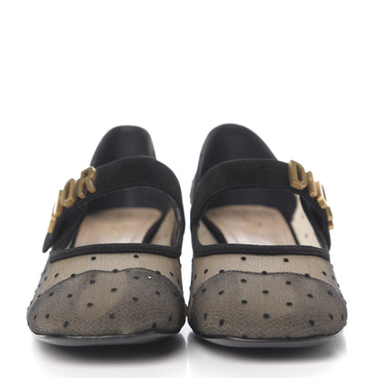 Christian Dior Mesh Plumetis Suede Baby-D Ballet Pumps 41.5 Black 2 of 9